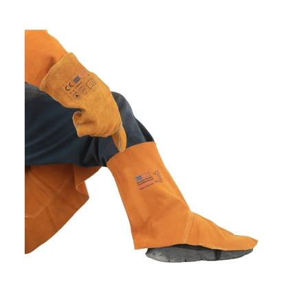 WELDING APRON WITH SLEEVE HEAVY DUTY - YELLOW COLOR- MADE IN PAKISTAN
