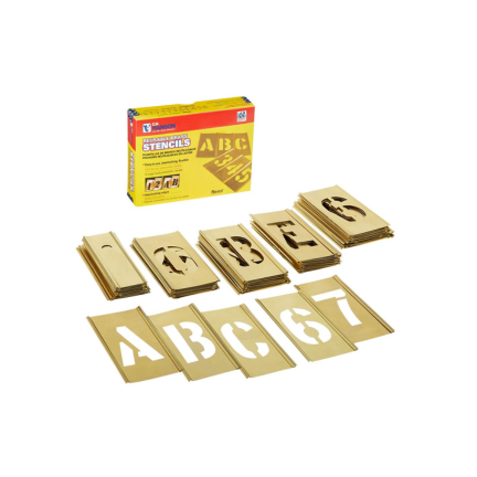 STENCIL SET - LETTER/NUMBER 5" BRASS 45PCS. WEIGHT 2.55LBS