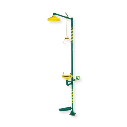 EMERGENCY EYE WASH SHOWER DOUBLE INLET