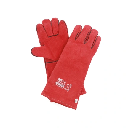 WELDING GLOVES RED COLOR WITH PIPING - 16" LONG