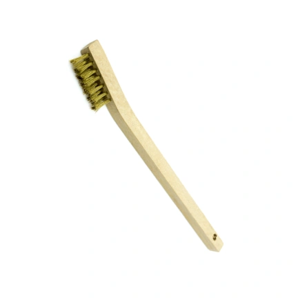 TOOTH TYPE WOODEN HANDLE WIRE BRUSH -BRASS