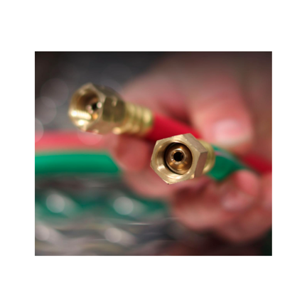 TWIN HOSE 1/4" X 7.5 MTR ROLL WITH BRASS FITTING