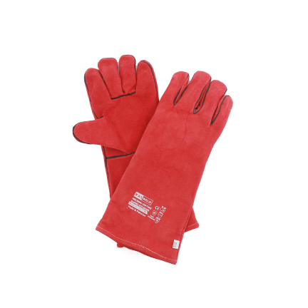 WELDING GLOVES RED COLOR WITH PIPING - 16" A GRADE