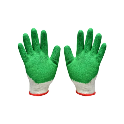 RUBBER COATED GLOVES GREEN